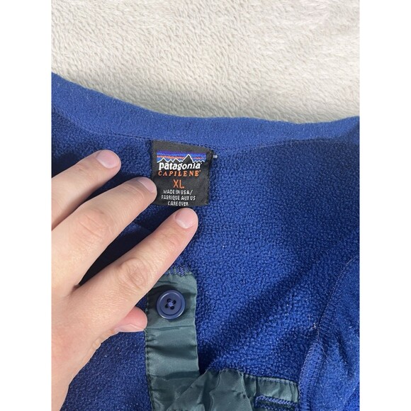 Vintage Patagonia Capilene Henley Fleece Base Layer Blue Mens Size XL USA - Picture 4 of 8